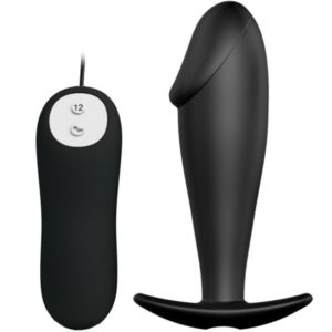 pretty-love-plug-anal-silicona-forma-pene-y-12-modos-vibracion---negro-0