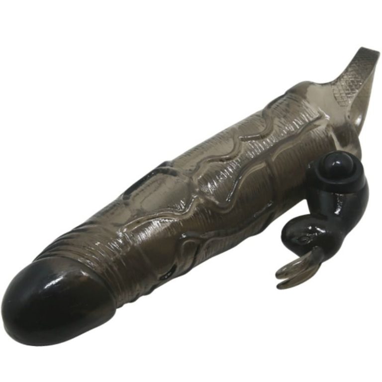 brave-man-funda-realistica-pene-con-rabbit-16.5-cm-negro-2