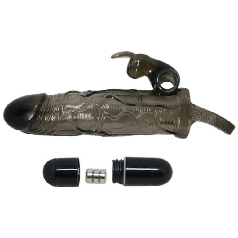 brave-man-funda-realistica-pene-con-rabbit-16.5-cm-negro-6