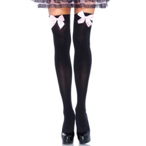 leg-avenue-medias-altas-negras-con-lacito-rosa-talla-unica-0