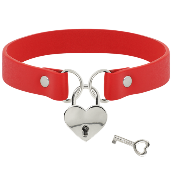 coquette-chic-desire---collar-cuero-vegano-rojo-accesorio-corazÓn-con-llave-2