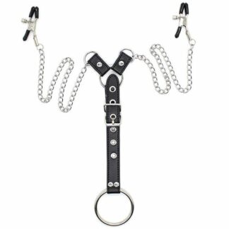 ohmama-fetish---pinzas-pezones-con-cadenas-y-anillo-pene-0