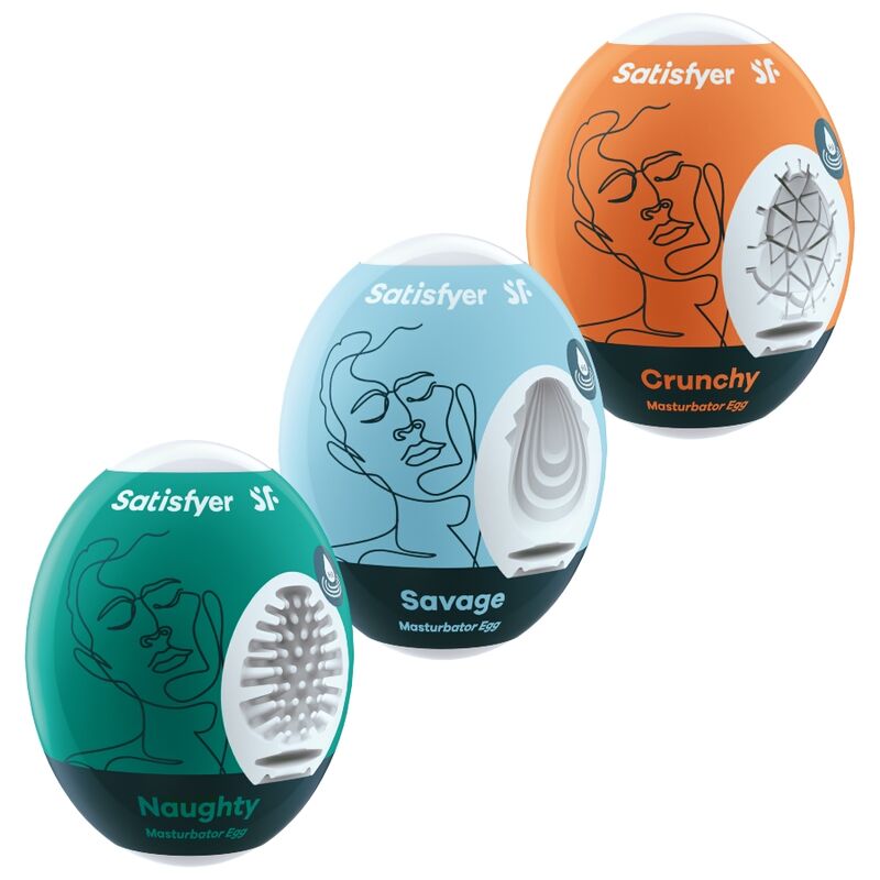 satisfyer---3-huevos-masturbadores-naughty,-savage-&-crunchy-0
