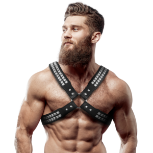 fetish-submissive-attitude---arnÉs-ecopiel-pecho-cruzado-con-remaches-hombre-0