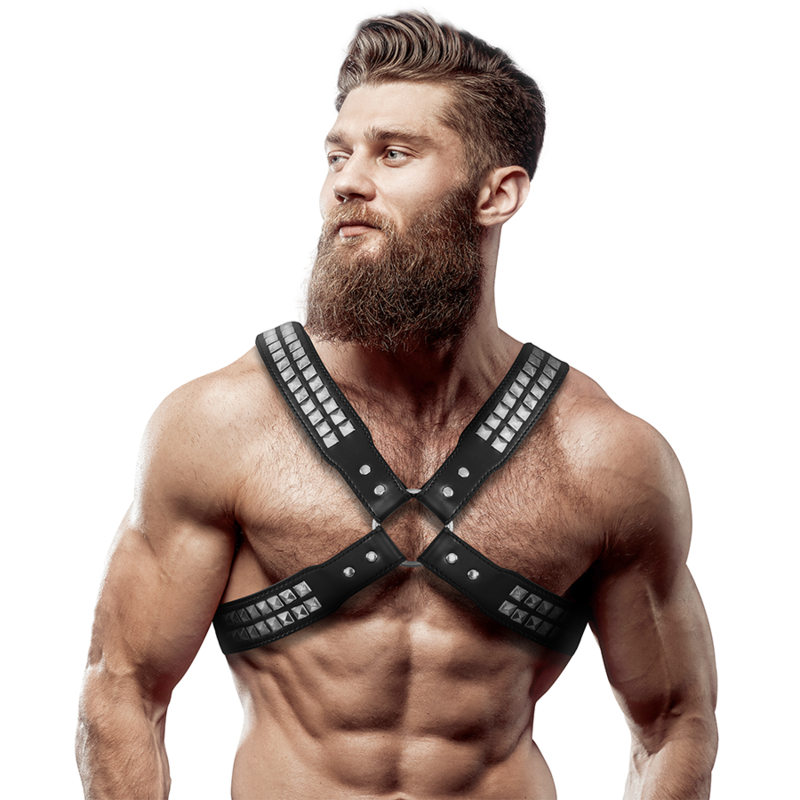 fetish-submissive-attitude---arnÉs-ecopiel-pecho-cruzado-con-remaches-hombre-0