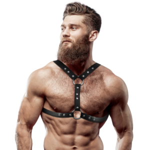 fetish-submissive-attitude---arnÉs-ecopiel-pecho-con-doble-sujeciÓn-y-tachuelas-hombre-0