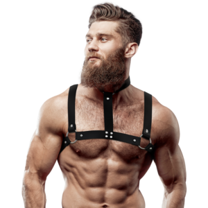 fetish-submissive-attitude---arnÉs-ajustable-ecopiel-pecho-con-collar-hombre-0