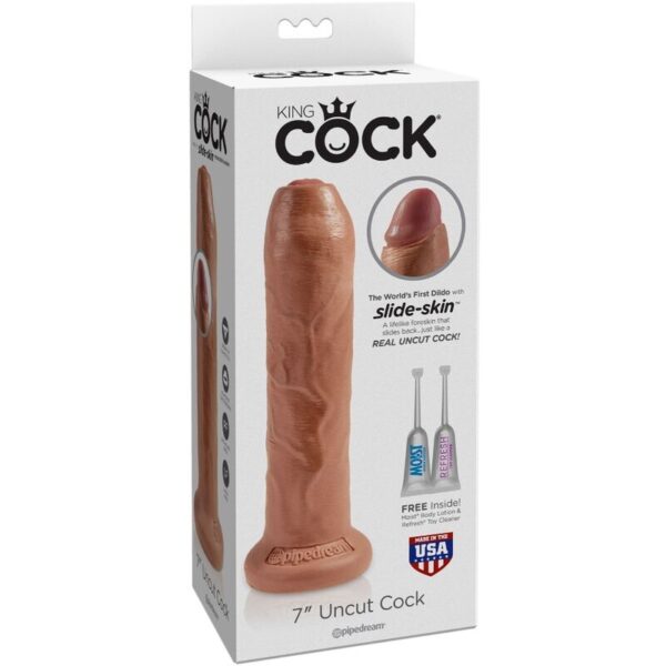 king-cock---pene-realistico-con-prepucio-17.8-cm-caramelo-2