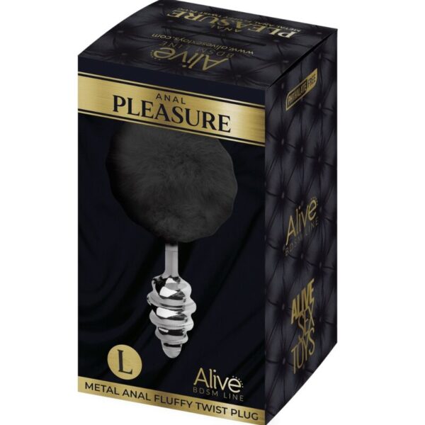 alive---anal-pleasure-plug-espiral-metal-pompon-negro-talla-l-2