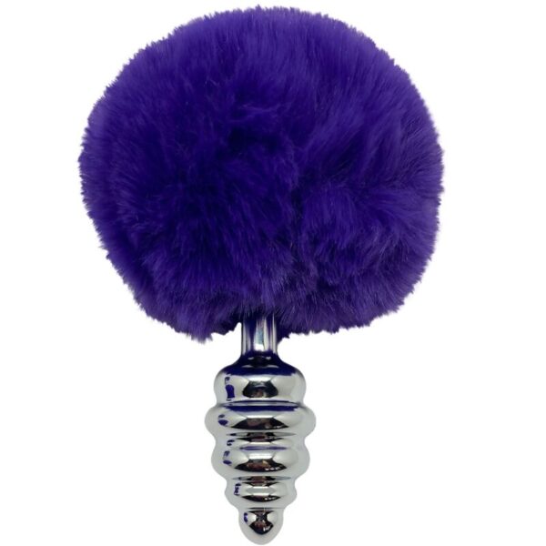 alive---anal-pleasure-plug-espiral-metal-pompon-violeta-oscuro-talla-l-1