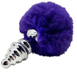 alive---anal-pleasure-plug-espiral-metal-pompon-violeta-oscuro-talla-l-0