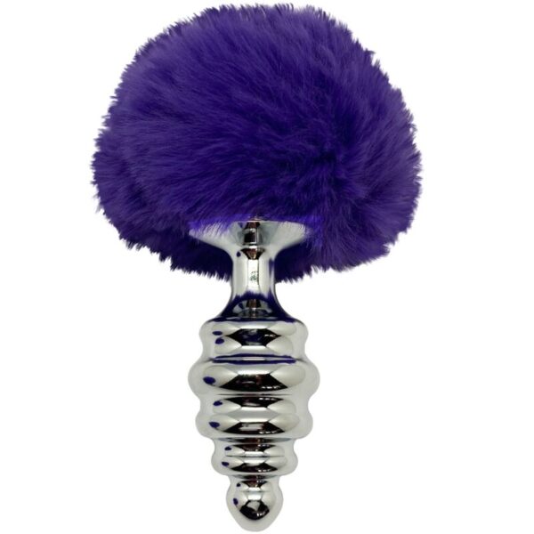 alive---anal-pleasure-plug-espiral-metal-pompon-violeta-oscuro-talla-m-2