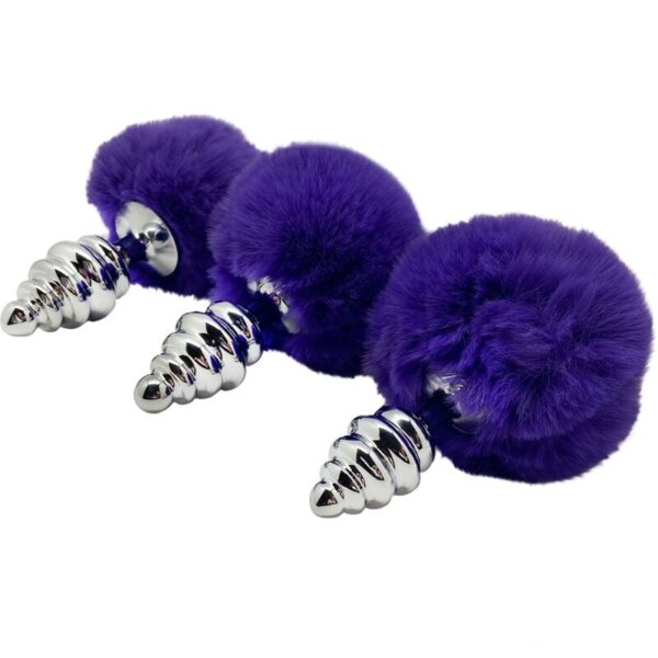 alive---anal-pleasure-plug-espiral-metal-pompon-violeta-oscuro-talla-m-3