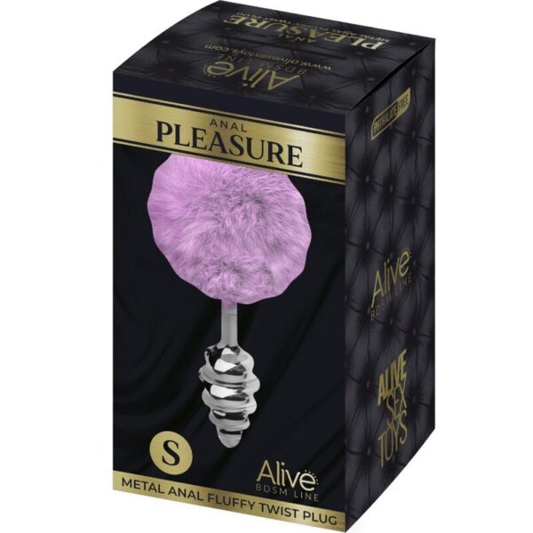 alive---anal-pleasure-plug-espiral-metal-pompon-violeta-talla-s-3