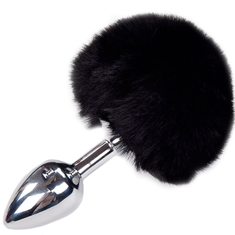 alive---anal-pleasure-plug-liso-metal-pompon-negro-talla-s-0