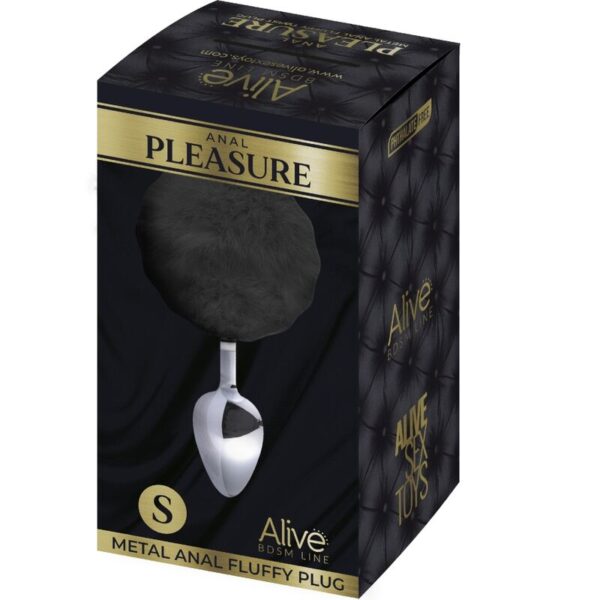 alive---anal-pleasure-plug-liso-metal-pompon-negro-talla-s-1