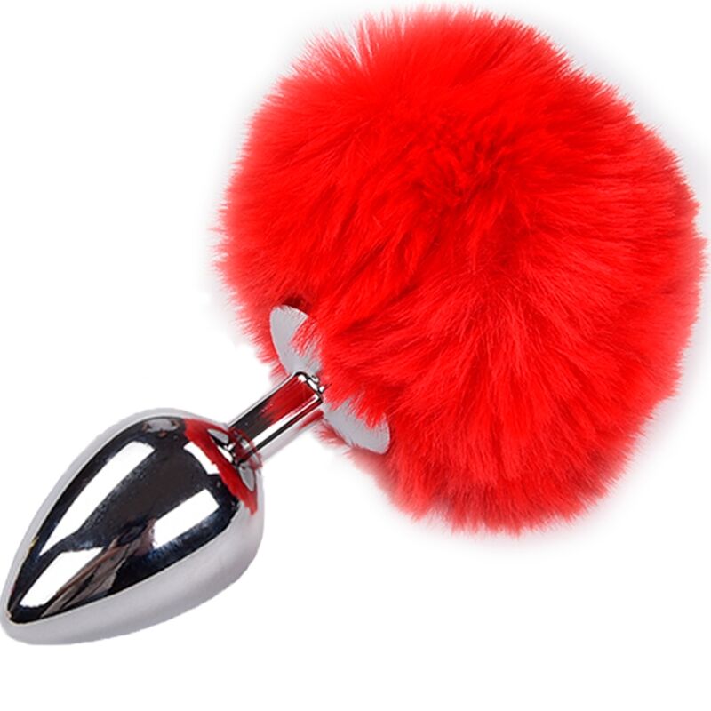alive---anal-pleasure-plug-liso-metal-pompon-rojo-talla-s-0