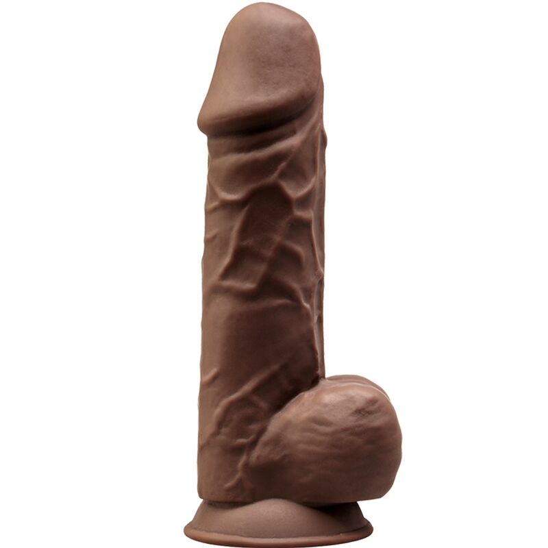 silexd---modelo-1-pene-realÍstico-silicona-premium-silexpan-marrÓn-21.5-cm-0