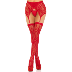leg-avenue---medias-encaje-&-liguero-rojo-0