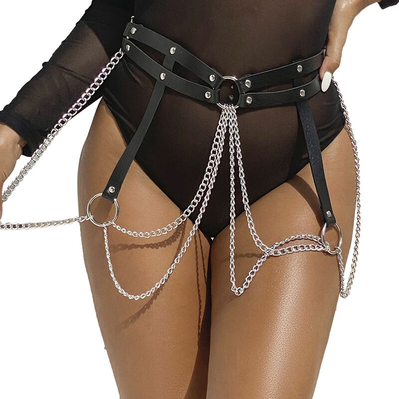 subblime---cinturon-de-cadenas-anillas-cuero-negro-talla-Única-0