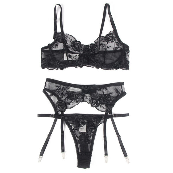 subblime---set-de-3-piezas-sujetador-+-tanga-+-liga-estampado-floral-negro-l/xl-5