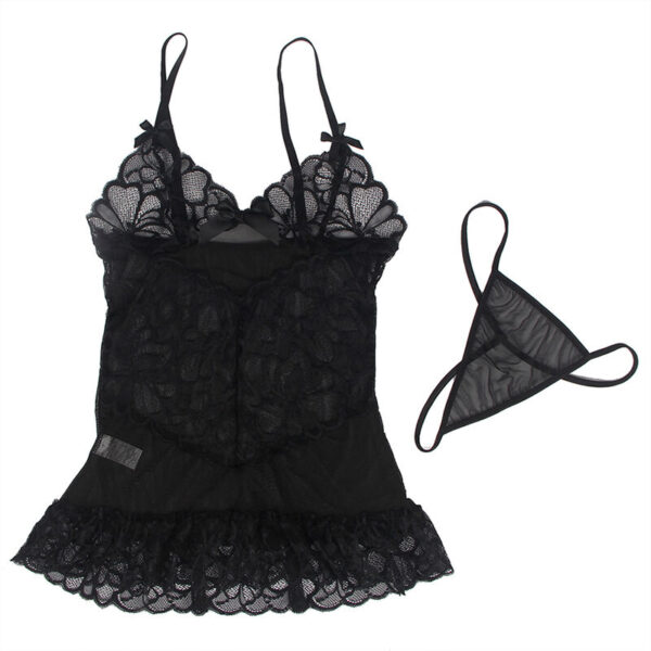 subblime---babydoll-con-tirantes-ajustables-y-estampado-floral-de-encaje-transparente-negro-s/m-6