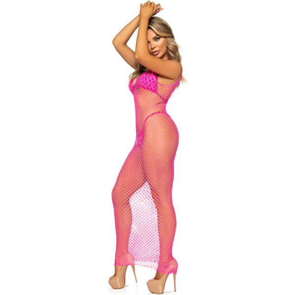 leg-avenue---vestido-de-rejilla-largo-fucsia-talla-Única-4