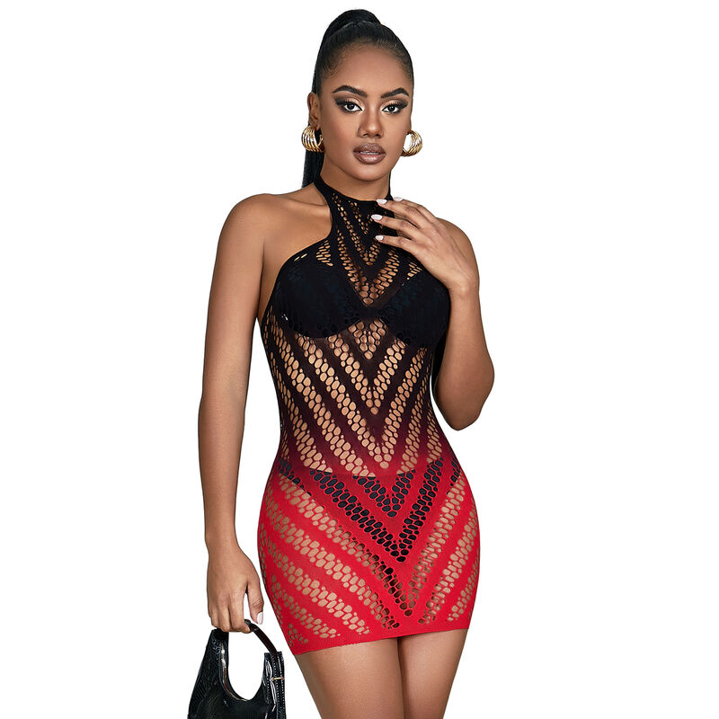 subblime---952242-vestido-de-rejilla-elstico-degradado-rojo-y-negro-talla-Única-0
