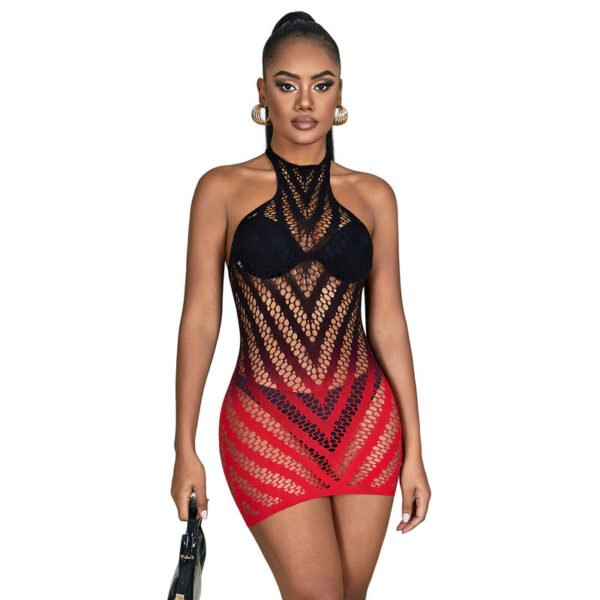 subblime---952242-vestido-de-rejilla-elstico-degradado-rojo-y-negro-talla-Única-2