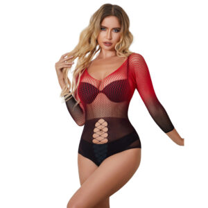 subblime---952259-vestido-de-rejilla-elstico-manga-larga-degradado-rojo-y-negro-talla-Única-0