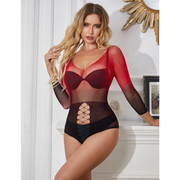 subblime---952259-vestido-de-rejilla-elstico-manga-larga-degradado-rojo-y-negro-talla-Única-6