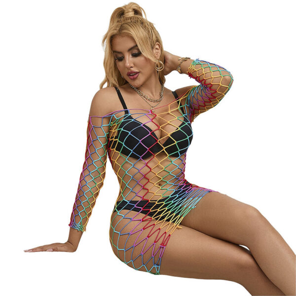 subblime---952426-vestido-de-rejilla-manga-larga-arcoiris-talla-Única-1