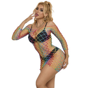 subblime---952426-vestido-de-rejilla-manga-larga-arcoiris-talla-Única-0
