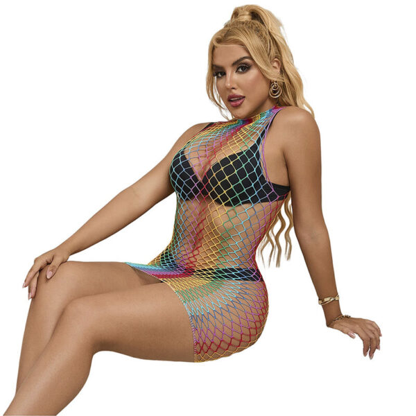subblime---952433-vestido-de-rejilla-sin-mangas-con-cuello-alto-arcoiris-talla-Única-2