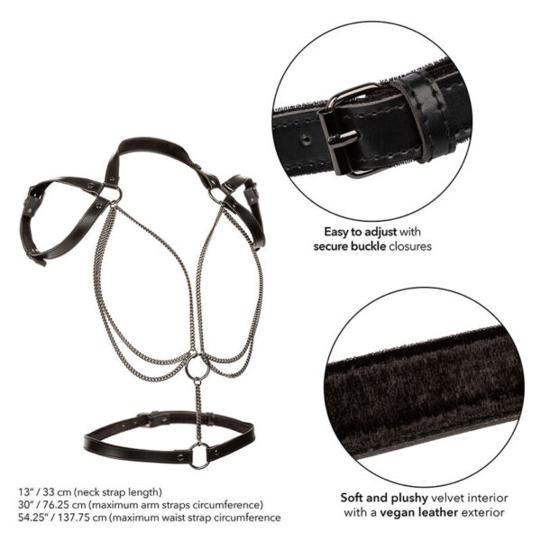 calexotics---euphoria-arnÉs-estilo-cabestro-con-mÚltiples-cadenas-premium-talla-plus-2