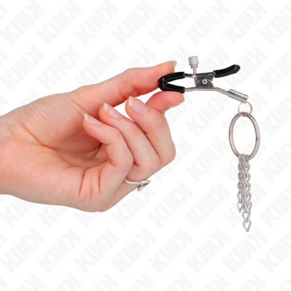 kink---pinzas-para-pezones-con-aro-y-pequeÑas-cadenas-plateado-6-cm-3