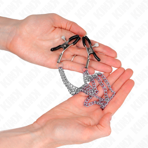 kink---pinzas-para-pezones-con-triple-cadena-plateado-20/23/28-cm-2