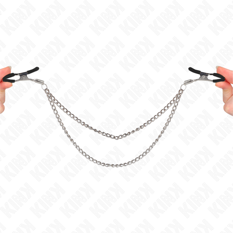 kink---pinzas-para-pezones-con-doble-cadena-gruesa-plateado-20/23-cm-0