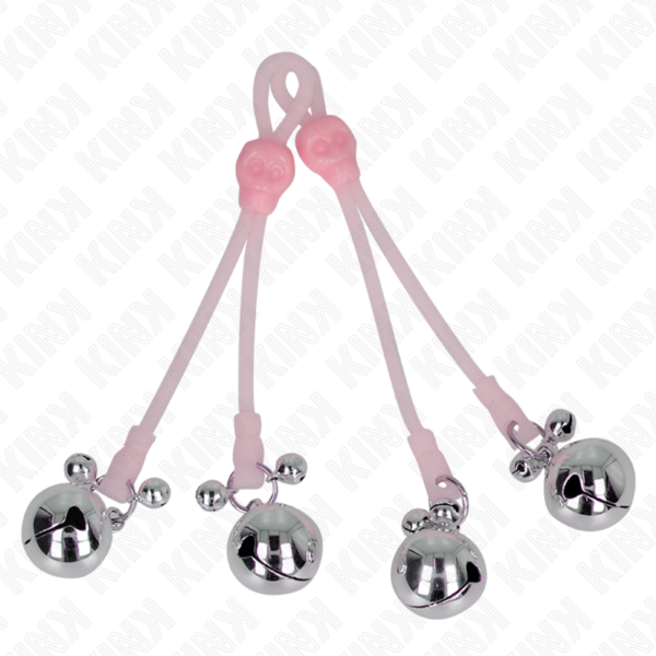 kink---pinzas-para-pezones-luminosas-forma-calabera-con-cascabel-sonoro-ajustable-rosa-/-plateado-1