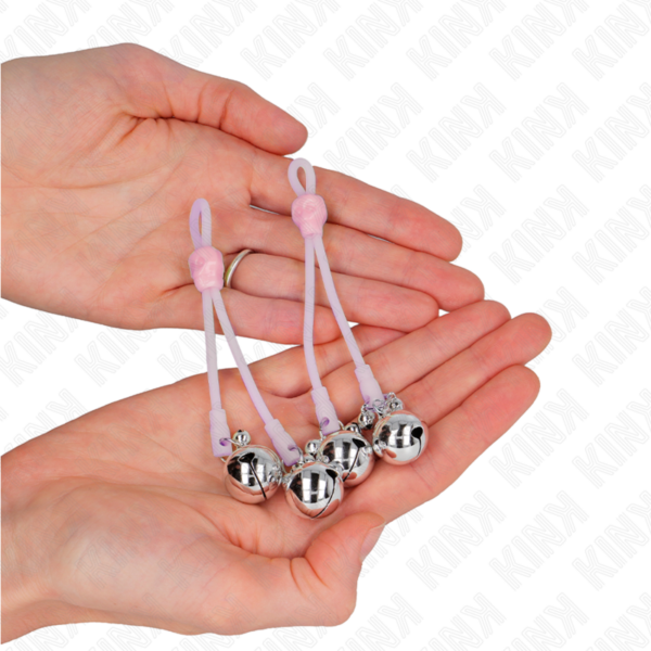 kink---pinzas-para-pezones-luminosas-forma-calabera-con-cascabel-sonoro-ajustable-rosa-/-plateado-2