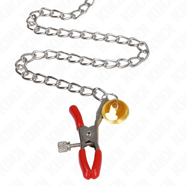 kink---pinzas-para-pezones-y-clÍtoris-rojas-con-cascabel-dorado-y-cadena-30-cm-3