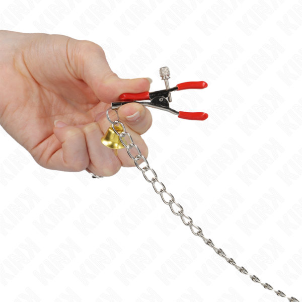 kink---pinzas-para-pezones-y-clÍtoris-rojas-con-cascabel-dorado-y-cadena-30-cm-2