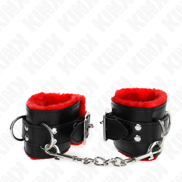 kink---muÑequeras-forradas-con-agujeros-cuadrados-rojo-y-correa-negro-ajustable-17-29-cm-x-6-cm-2