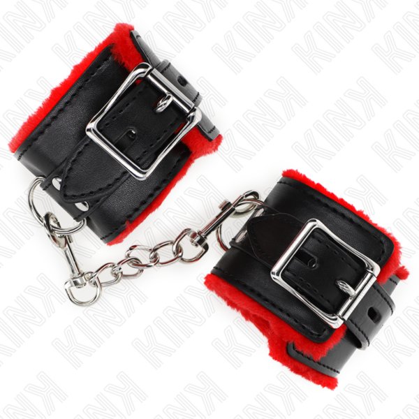 kink---muÑequeras-forradas-con-agujeros-cuadrados-rojo-y-correa-negro-ajustable-17-29-cm-x-6-cm-3