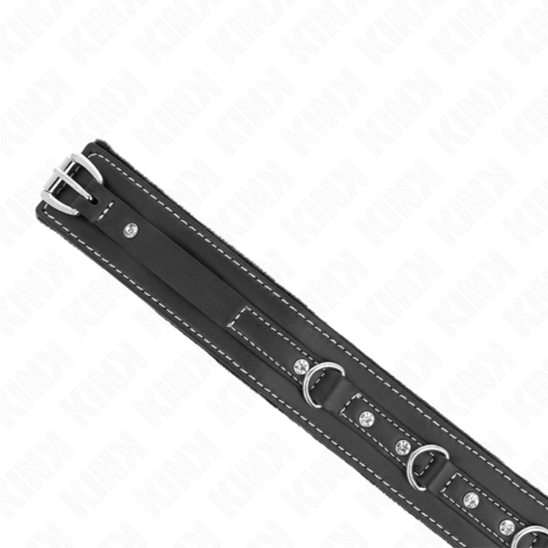 kink---collar-con-correa-105-cm-de-piel-de-pvc-remache-de-diamantes-de-imitaciÓn-41.5-x-4-cm-4