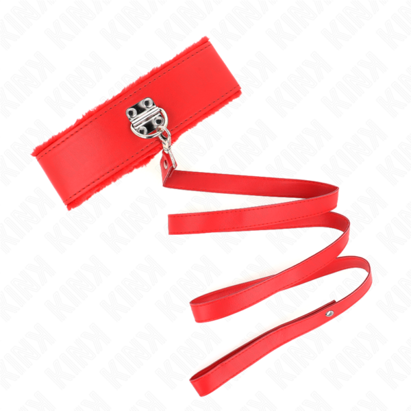 kink---collar-con-correa-116-cm-con-tachuelas-plateadas-modelo-4-rojo-ajustable-40-48-cm-x-6-cm-3