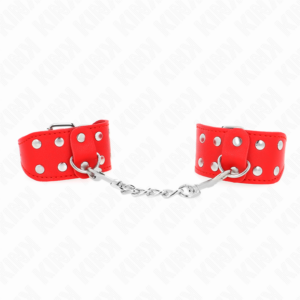 kink---muÑequeras-con-doble-lÍnea-de-tachuelas-ajustable-rojo-0