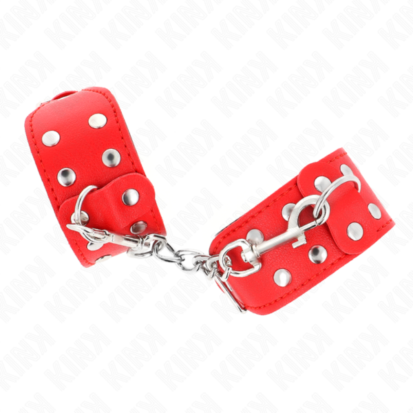 kink---muÑequeras-con-doble-lÍnea-de-tachuelas-ajustable-rojo-1