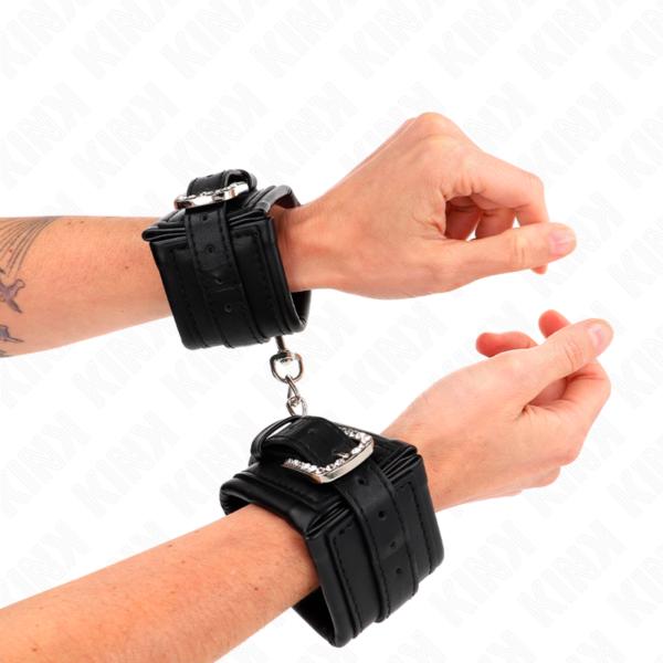 kink---muÑequeras-negro-con-hebilla-de-diamantes-de-imitaciÓn-ajustable-25-32-cm-x-5.5-cm-2