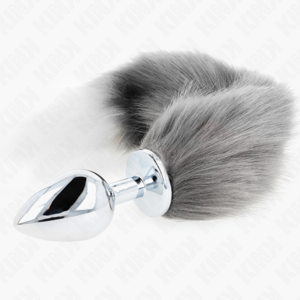kink---plug-anal-talla-l-10-x-4-cm-con-cola-sintÉtica-40-cm-plateado-y-blanco-2